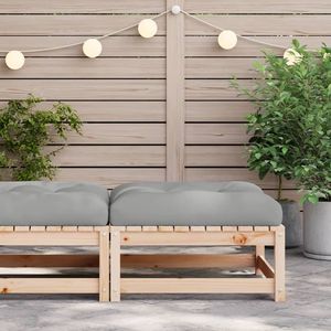 Reposapiés Modular Mediano de Madera de Pino Sólido para Patio, Color Gris, para Muebles de Exterior - Product Image 3