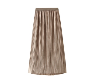 Wholesale Elegant Ladies Solid Color High Grade <b>Satin</b> <b>Pleated</b> Versatile <b>Skirt</b> Free Size Womens <b>Skirts</b> - Product Image 1