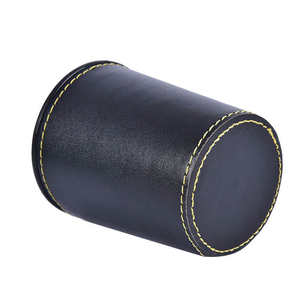 Leatherette Farkle Yahtzee Board <b>Games</b> Set Includes 6 Brown <b>Dice</b> and 1 <b>Dice</b> Cup Lid with Velvet Interior 7pcs PU for Bar Use - Product Image 6