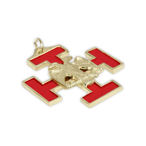 Collar Masónico del Rito Escocés con Cruz Roja y Águila de Dos Cabezas Chapada en Oro, Joya Ceremonial de la Francmasonería - Product Image 2