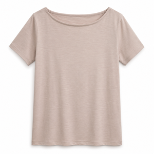 Women's Slub Cotton T <b>Shirt</b> Boat Neck Short Sleeve Slim Fit Tee Solid Casual Daily Wear - Product Image 5