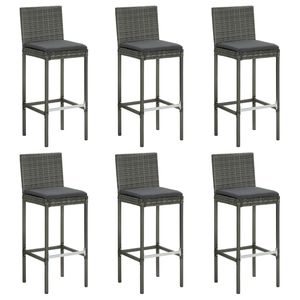 Ensemble de 6 tabourets de bar gris - Product Image 1