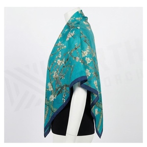 Women's Square <b>Silk</b> Scarf Digital Print Floral Elegant Multi-Functional Outdoor Fashion Accessory All Seasons Polyester - Product Image 3