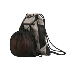 Unisex Drawstring Gym <b>Backpack</b> Solid Color Mesh Material Breathable Adjustable <b>Strap</b> Casual Style Interior Compartment 20-30L - Product Image 1