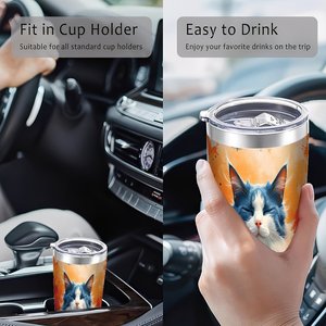 Stainless Steel Tumbler 20oz Double Wall Vacuum <b>Insulated</b> No Sweat Travel <b>Mug</b> For Car Use - Product Image 4