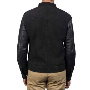 Blousons en daim pour hommes, en cuir de mouton véritable, fermeture éclair, col et poignets côtelés, deux poches intérieures et extérieures, vêtements d'extérieur élégants - Product Image 3