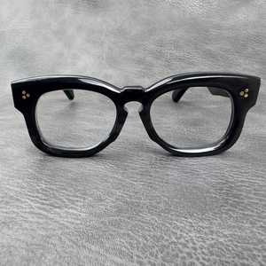 Monturas de Gafas Ópticas Unisex Rectangulares de Cuerno de Búfalo Negro, Cómodas, Talladas, Rústicas, Artesanía Natural - Product Image 1