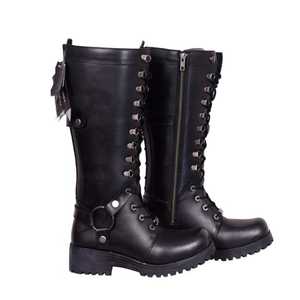 Black PU <b>Leather</b> Children's Unisex Motorcycle <b>Jacket</b> Side Zipper Waterproof Anti-Slip <b>Winter</b> Outdoor Shoes - Product Image 4