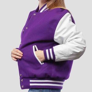 Custom Logo High Quality Cotton Polyester <b>Jacket</b> Fleece <b>White</b> Sleeves Full Length Turn Down Collar Regular Fit Autumn Wear - Product Image 4