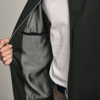 Blouson bomber personnalisé pour homme, noir, écologique, respirant, fermeture éclair sur le devant, logo brodé, vêtement d'hiver décontracté, coupe classique