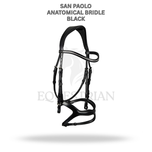 Brida Anatómica SAN PAOLO Negra, Talla Completa, Brida Inglesa para Montar a Caballo, Cómoda para el Caballo - Product Image 2
