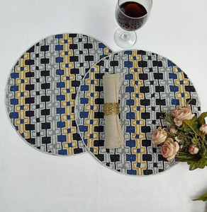 Cute Blue <b>Yellow</b> Pineapple Beaded Embroidery Handmade Luxury Eco-Friendly Thin Placemats Mug Rug Coaster Custom Design Home - Product Image 5