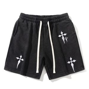 Shorts de sport décontractés en coton pour hommes, taille mi-haute, avec logo frontal, pour l'été, la course, la plage et le fitness, vente en gros, fabricant - Product Image 3