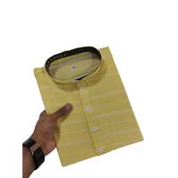 KURTA DE TRAVAIL AVEC PYJAMA JAUNE EN COTON DOUX FANTAIS