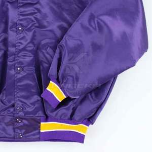 Men's Silk Winter <b>Jacket</b> <b>with</b> Stand Collar and Front Logo Eco-Friendly Breathable <b>Fleece</b> <b>Lining</b> for Outdoor Casual Use - Product Image 4