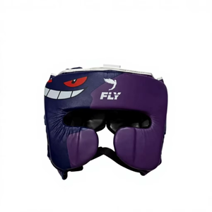 ชุดอุปกรณ์มวยสีม่วง Fly Purple พร้อมนวมแบบผูกเชือกและอุปกรณ์ป้องกันศีรษะสำหรับผู้ใหญ่ เหมาะสำหรับการฝึกศิลปะการต่อสู้ ใช้ได้ดีที่ยิมและการฝึกซ้อมและการต่อสู้ - Product Image 4