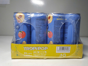 Refresco de melocotón marca TropiPop, lata de 330 ml con vitaminas A, B y C, elaborado con fruta fresca. - Product Image 6