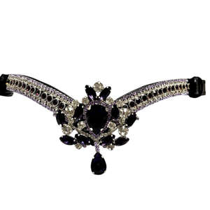 Diadema de Cristal Súper Lujosa para Caballo con Pedrería Brillante -Tamaño Cob- Accesorio de Brida Ecuestre de la India, Arreos para Caballo - Product Image 1