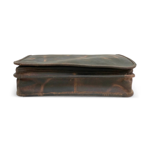 Sacoche pour ordinateur portable vintage en cuir véritable pour homme, sacoche pour ordinateur de 7 pouces, fermeture à glissière, sac de travail léger - Product Image 5