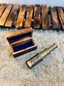 Telescopios de Latón Antiguo Marrón con Caja de Madera de Estilo Antiguo, Diseño de Cruz Hecho a Mano, Regalo para Fiesta de Cumpleaños - Product Image 4