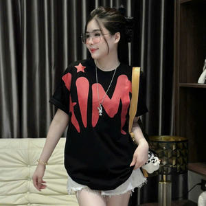 Camiseta Casual para Mujer, Cuello Asimétrico, Manga Corta, Tela de Algodón y Lino, Teñida con Hilo, Transpirable, Lavable, ODM Vietnam - Product Image 4