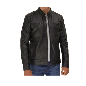 แจ็กเก็ตหนังผู้ชายแบบลำลอง2023ปรับแต่งได้ - Product Image 2