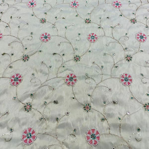 Luxury Eco-Friendly Viscose Summer Fabric Smooth Texture Vibrant Embroidery for Girls' Flowy Suits Breathable Traditional - Product Image 1