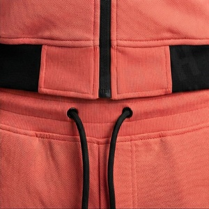Survêtement à capuche corail pour homme, fermeture éclair intégrale, couleur unie, vêtements de sport décontractés avec poches latérales, coupe classique, pour l'automne - Product Image 5