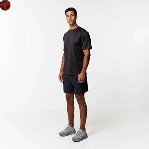 Conjunto de Camiseta y Pantalones Cortos Deportivos para Hombre, Transpirable, de Poliéster, Ropa Deportiva Activa, Traje de Gimnasio, Traje de Verano - Product Image 1