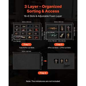 Bolsa de Transporte Miniatura con Correa de Hombro Ajustable, 3 Capas de Espuma, Gran Capacidad de Almacenamiento para 58, Bolsa Multiusos de Infantería - Product Image 3