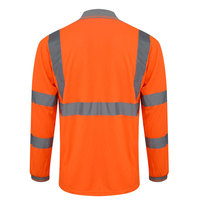 Chemise polo de travail à haute visibilité avec bandes réfléchissantes, uniforme de sécurité pour la construction, chemise polo à manches longues haute visibilité