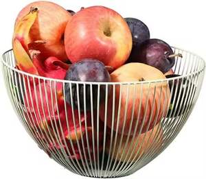 Cesta Metálica Decorativa para Mesa de Cocina, con Material de Hierro, para Almacenamiento de Alimentos y Frutas, Estante para Pan y Comida - Product Image 1