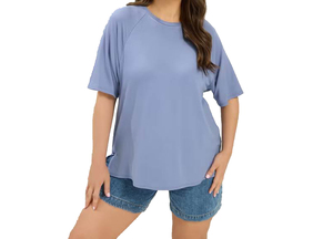 Camisetas de Mujer de Manga Corta, Cuello Redondo, Verano, Casual, Algodón, Disponibles al por Mayor, Básicas, Holgadas, Transpirables - Product Image 2