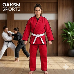 OAKSM SPORTS Men's Black Karate Gi Uniform 100% Cotton Breathable Regular Fit Adult <b>Martial</b> <b>Arts</b> <b>Wear</b> - Product Image 2