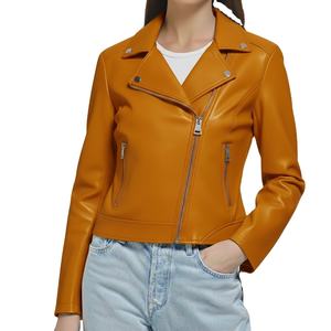 Premium Luxury High Quality Eco-Friendly Leather Zipper Jacket Top <b>Women</b> Men Fashion Genuine Real Leather Jacket Custom Made Fit - Product Image 4