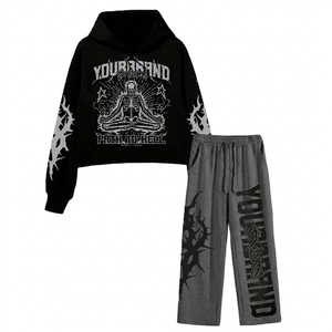 Vêtements de sport pour la gym, sweat-shirt unisexe en coton lourd, taille plus, logo personnalisé, broderie 3D, taille élastique, vêtements de fitness - Product Image 5
