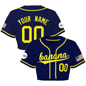 T-shirt court de baseball personnalisé pour femme – Col en V, motif graphique, nom et numéro d'équipe, 100 % polyester respirant pour le jour du match - Product Image 1