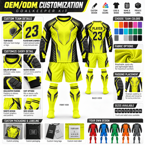Conjunto de Uniforme de Portero de Fútbol Personalizado, Equipación de Portero con Manga Larga Acolchada, Proveedor Mayorista - Product Image 4