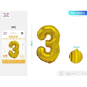 Pack de ballons en feuille de numéro d'or de petite taille 40CM 12PACKS-pour les décorations de fête - Product Image 4