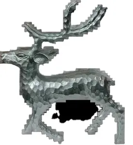 Escultura de Metal de ciervo artificial, escultura de aluminio de aspecto fundido, elegante para y la Oficina para el hogar Decoración de mesa, uso al por mayor - Product Image 1