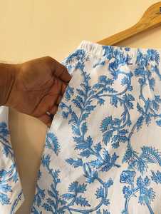 Conjunto de Pijama de 2 Piezas para Mujer, 100% Algodón, Estampado Floral, Manga Larga, Cuello en V, Cintura Media, Cierre con Cordón, Ropa de Dormir Informal de Verano - Product Image 3