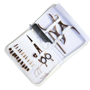 Kit d'outils professionnels pour extensions de cheveux : pinces en acier inoxydable, aiguille, crochet, fil et perles pour usage quotidien en salon - Product Image 4