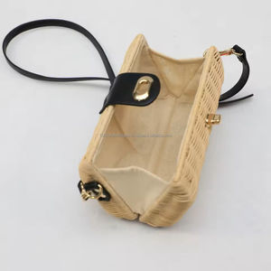 กระเป๋าถือหวายใบเล็กแบบคลาสสิกกระเป๋าสตางค์แฮนด์เมดเป็นมิตรต่อสิ่งแวดล้อมสำหรับร้านค้าปลีกจำหน่ายจำนวนมากน้ำหนักเบาและยั่งยืนจากเวียดนาม - Product Image 5