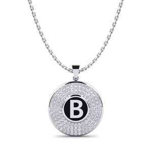 High quality B Letter Pendant <b>Charm</b> 925 <b>silver</b> + moissanite Plated Crystal Luxury Hip hop Style Unisex Jewelry pendant - Product Image 1