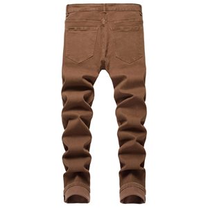 Jeans para Hombre con Cintura Elástica, Ajustados, Rotos, de Mezclilla Elástica, Personalizados al por Mayor - Product Image 2