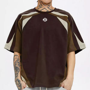 Maillot de football américain pour homme en coton 260 GSM, coupe oversize, style streetwear color block, design de panneaux personnalisé, marque privée, OEM, vente en gros, USA - Product Image 3