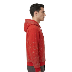 Sudaderas con cremallera completa de algodón polar con pedrería en toda la prenda, estilo oversize, diseño de cristales, logotipo personalizado, suministro al por mayor - Product Image 5