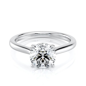 Bague de fiançailles solitaire en diamant de laboratoire taille ronde 1,75 carat, or blanc 14 carats, bijoux fins classiques pour mariée, vente en gros personnalisée - Product Image 1
