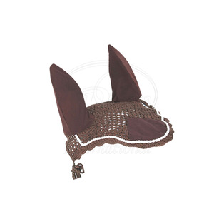 Horse Breathable <b>Fly</b> Veil Bonnet Cotton <b>Net</b> with Piping Lycra Ear and Nose Protection - Product Image 1