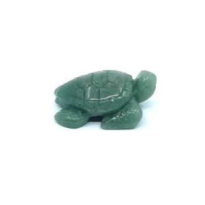 Natural Gemstone Green Aventurine Hand Carved Sea Turtle Figurine